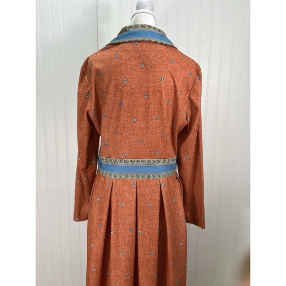 VTG 60s Fashion Nancy Greer NY Shirt Waist Dress A Line Moroccan Print Sz 16 - Picture 8 of 16